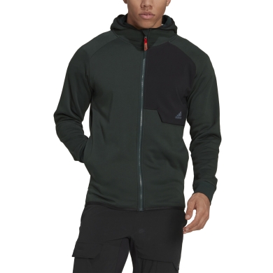 adidas Hooded Jacket X-City Cotton Blend Dark Green Men